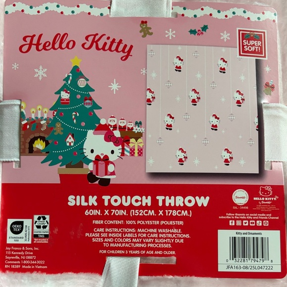 Hello Kitty Pink Silk Touch Throw Blanket - Picture 2 of 2